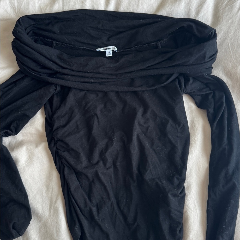 Reformation black Off-Shoulder Top